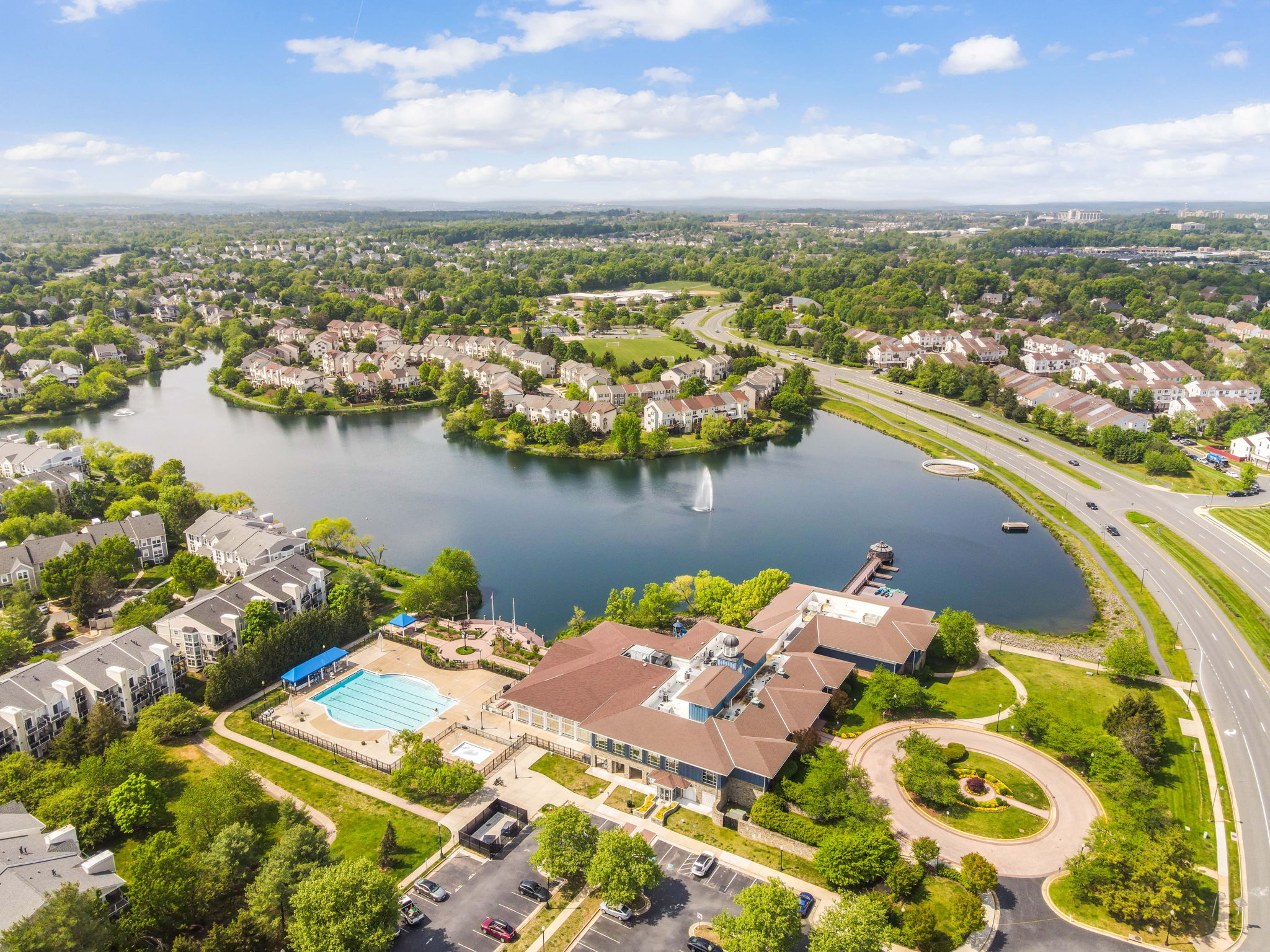 drone view of Ashburn Village